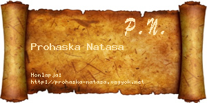 Prohaska Natasa névjegykártya